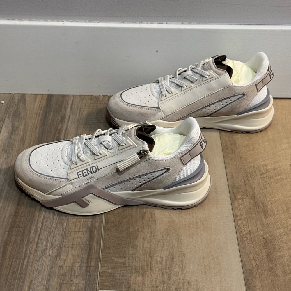 (SOLD) Fendi Flow Cream nylon and suede low-tops - Size 38.5 - Picture 12 of 15